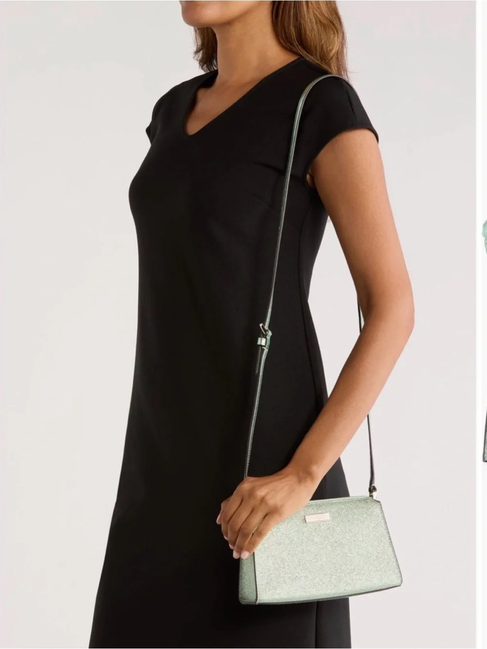Kate Spade Seawater Green Kenzie Glitter Mini Crossbody Bag - NWT